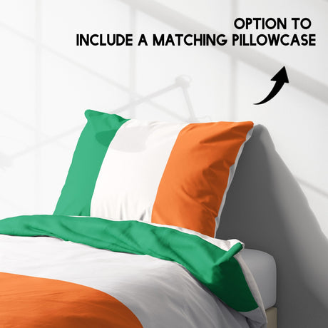 Ireland Flag Irish Tricolour Single Size Bed Duvet Cover Quilt + Pillowcase