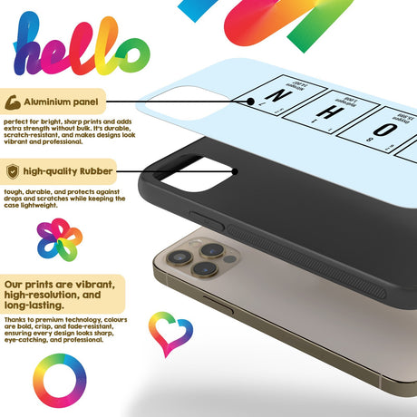 Science Chemistry Alphabet Name Personalised Custom - Printed iPhone Black Case