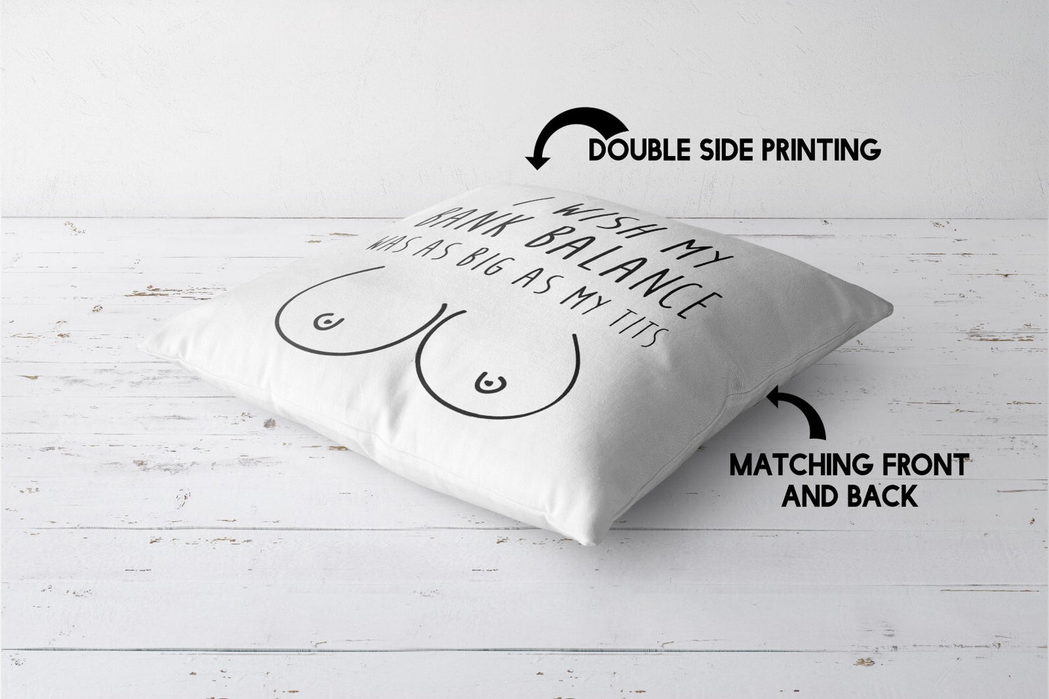 My Bank Balance Custom Colour Rude Funny Novelty Square Filled Cushion Decor