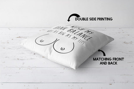 My Bank Balance Custom Colour Rude Funny Novelty Square Filled Cushion Decor