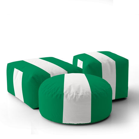 Nigeria Flag Design Ottoman Filled Pouffe Footrest Washable Cover Custom Gift