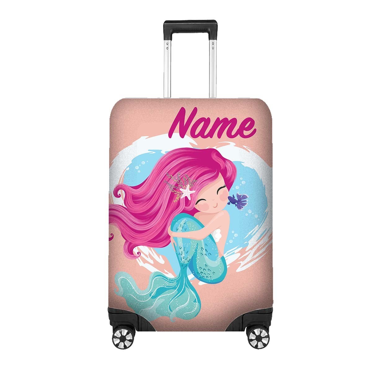 Mermaid Name Cute Girl Gift Custom Luggage Cover Personalise Suitcase Protector