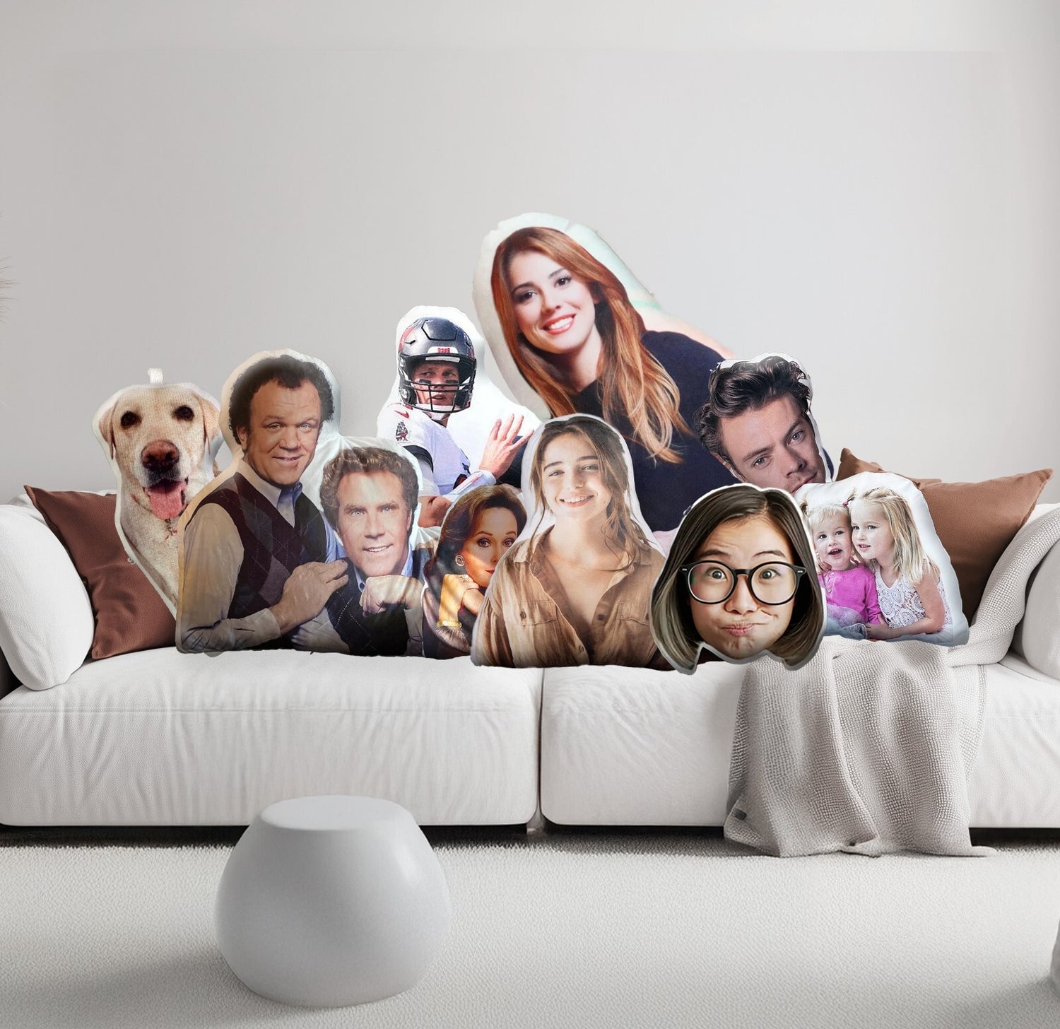 Custom 3D Human Face Body Head Crop Out Cushion Pillow Personalised Photo Upload