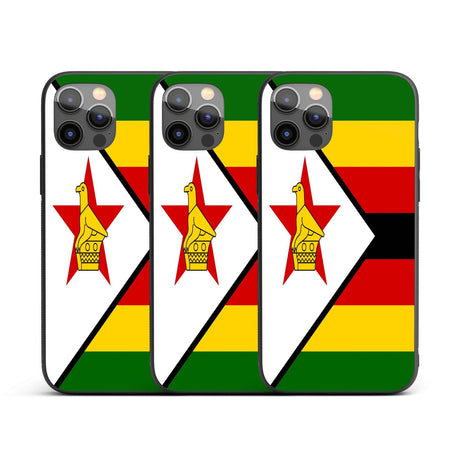 Zimbabwe Flag Design Patriotic iPhone Case Black TPU Cover Protector Custom Gift
