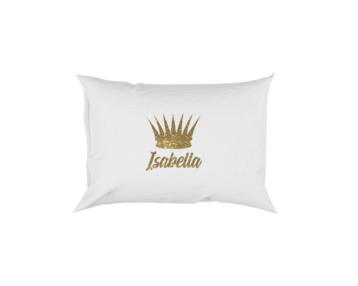Personalised Name Princess Crown Soft Pillowcase Pillow Case Cover