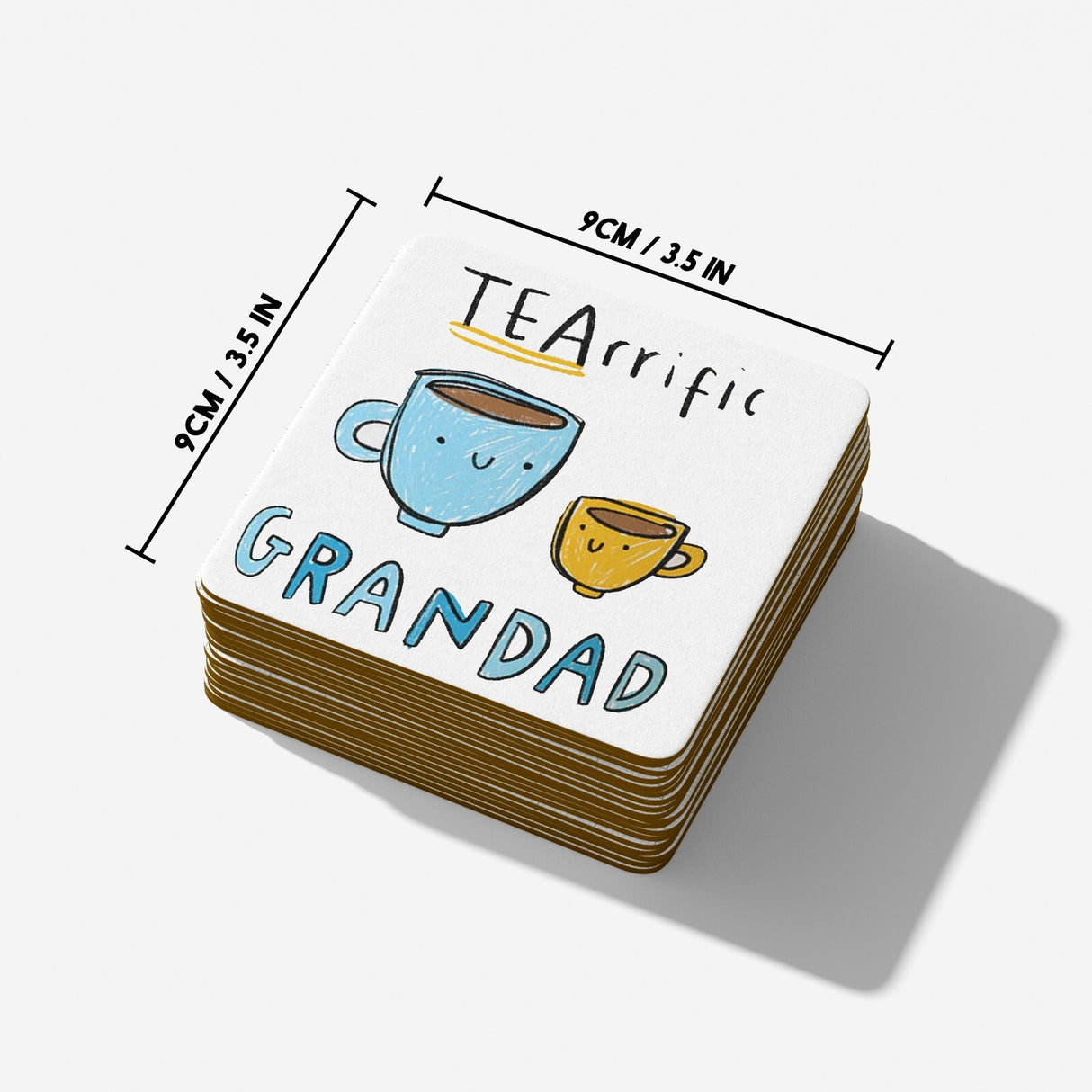 Personalised Text Teariffic Novelty Printed Coffee Tea Mug Coaster Gift Him Her