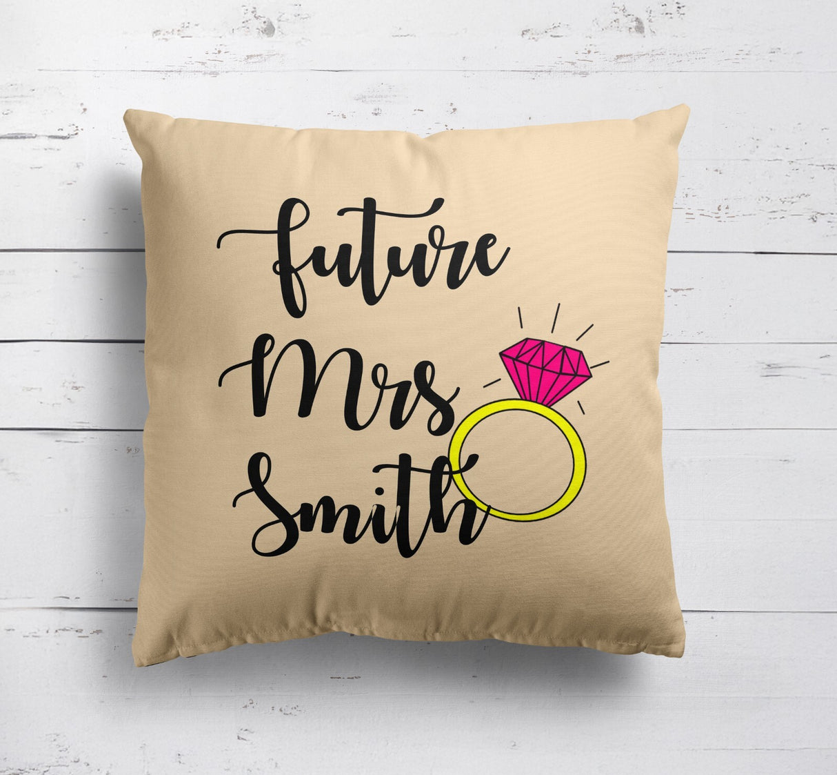 Future Mrs Fiancé Wife To Be Romantic Novelty Wedding Square Fill Cushion Throw