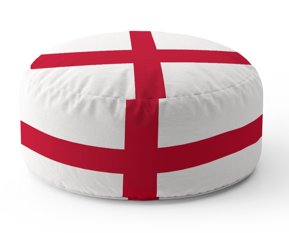 England Flag St George's Cross Ottoman Filled Pouffe Footrest Inc Washable Cover