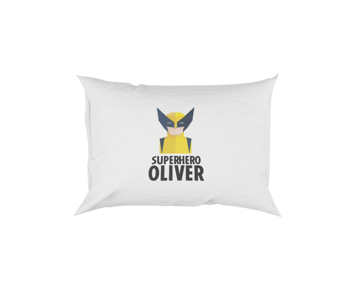 Superhero Personalised Name Kids Boys Soft Pillowcase Pillow Cover Gift Bedroom