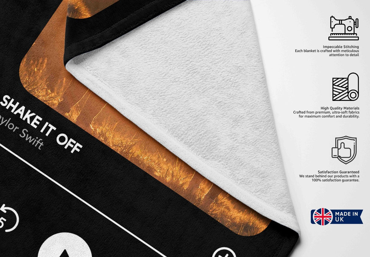 Upload Your Photo Music Player Custom Design Soft Warm Fleece Mink Blanket Decor