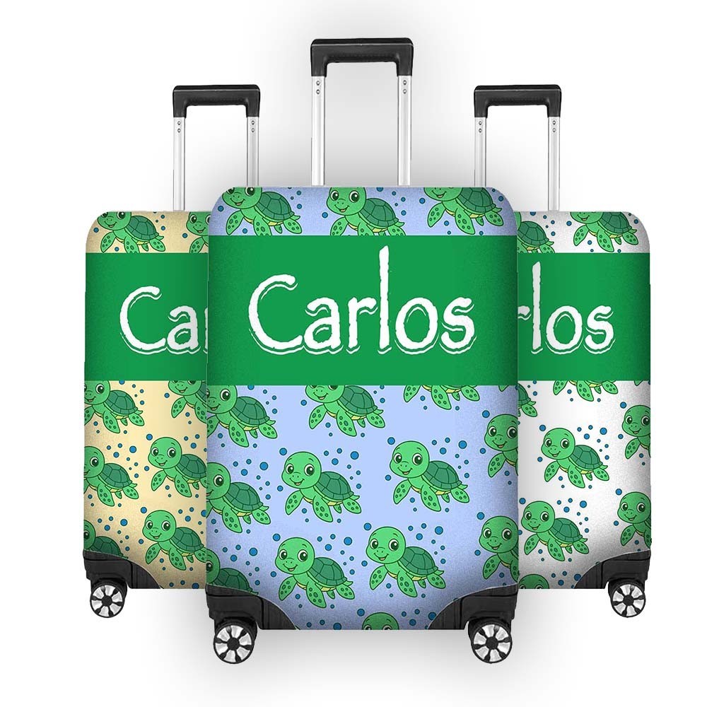 Baby Turtle Name Cute Animal Custom Luggage Cover Personalise Suitcase Protector