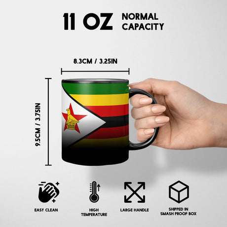 Zimbabwe Flag Patriotic Tea Coffee Gift Heat Sensitive Magic Colour Changing Mug