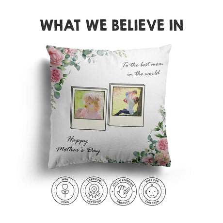 Upload Your Own Photos Mother's Day Novelty Memory Square Filled Cushion Gift