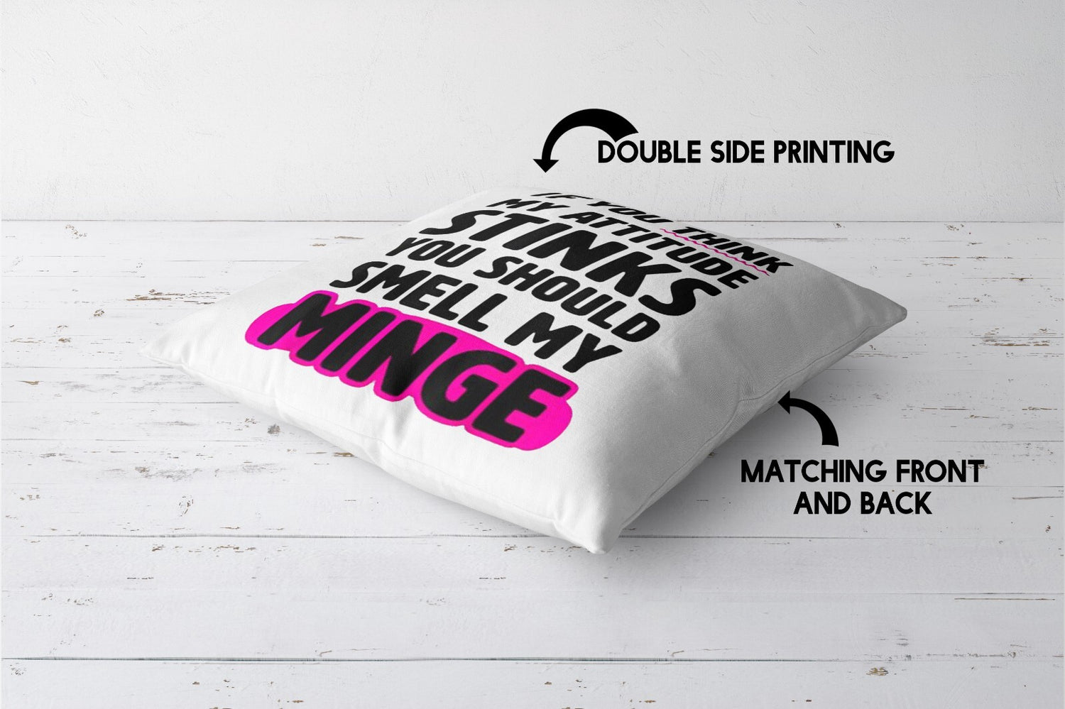 Attitude Stink Rude Funny Novelty Custom Colour Square Filled Cushion Decor Gift