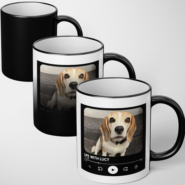 Personalised Music Player Heat Sensitive Colour Changing Mug Novelty Gift Cup