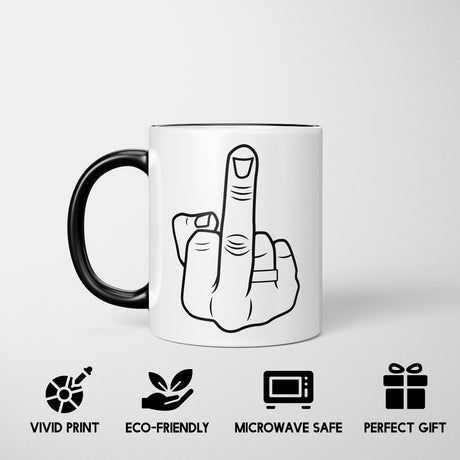 Middle Finger Rude Heat Sensitive Magic Colour Changing Mug Novelty Drink Cup