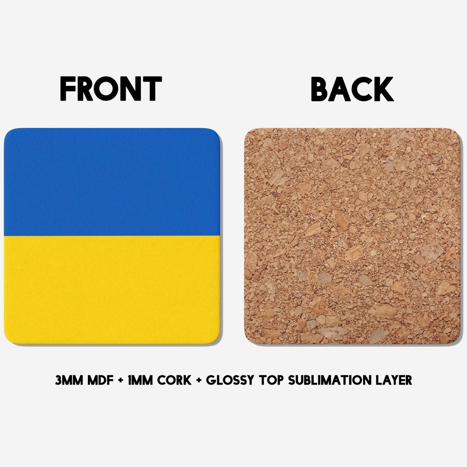 Ukraine Flag Design Patriotic Coffee Tea Mug Cup Set Coaster Gift Him Her Custom