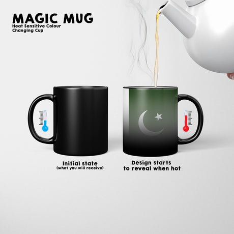 Pakistan Flag Design - Gift Heat Sensitive Magic Colour Changing Mug Novelty Cup