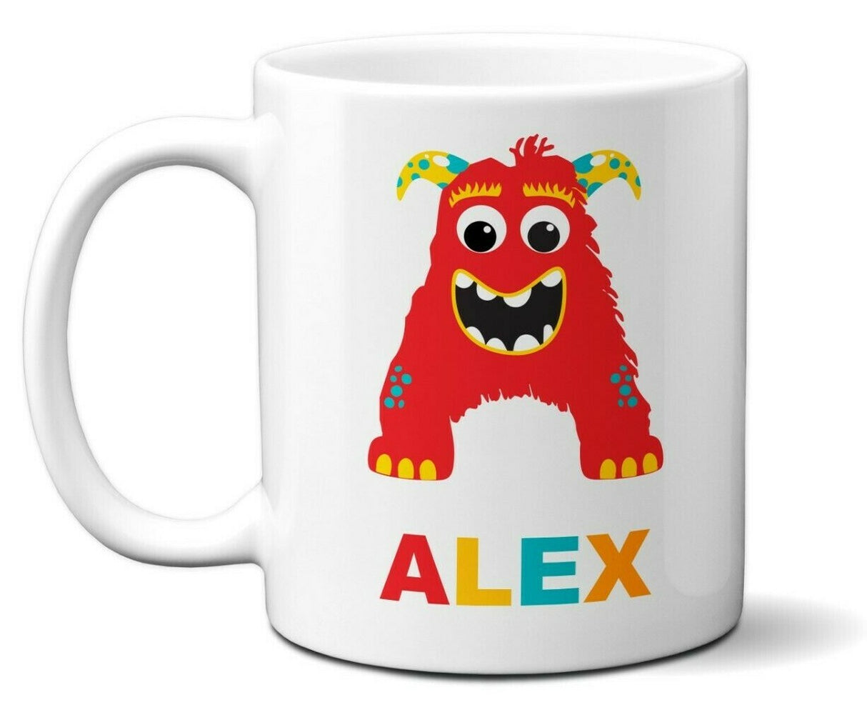 Personalised Little Multi Monster Name Initial Letter Kids Mug Gift 11oz Ceramic