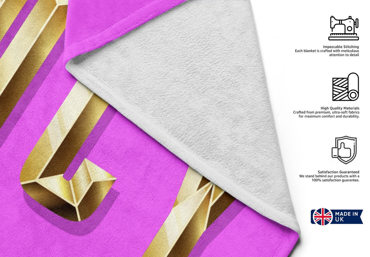 Personalised Name Gold Brick Letters Any Colour Absorbent Beach Bath Sheet Towel