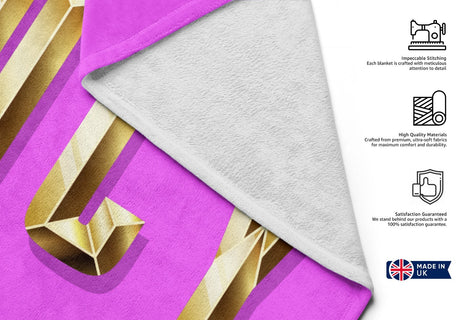 Personalised Name Gold Brick Letters Any Colour Absorbent Beach Bath Sheet Towel