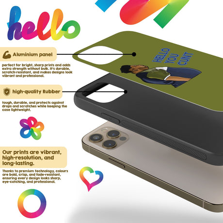 Harvey Hello You C*nt Rude Personalised Custom Cover - Printed iPhone Black Case