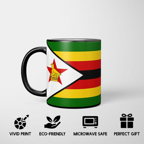 Zimbabwe Flag Patriotic Tea Coffee Gift Heat Sensitive Magic Colour Changing Mug