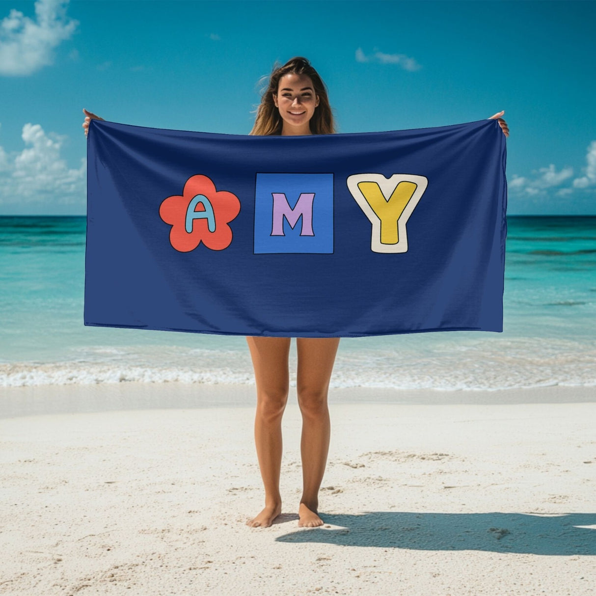 Personalised Ransom Note Cut Out Custom Colour Absorbent Beach Bath Sheet Towel