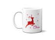 Personalised Name Xmas Reindeer Coffee Tea Mug Gift 11oz Mug + Coaster