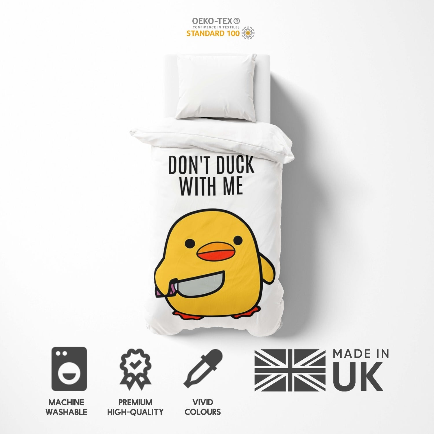 Don't Duck With Me Rude Funny Custom Soft Single Size Novelty Bed Duvet Cover
