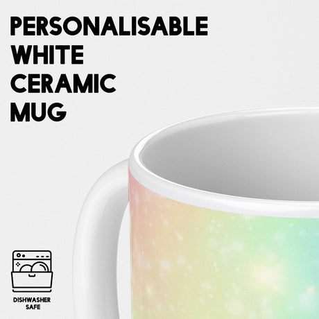 Personalised Custom Name Cute Rainbow Unicorn Mug & Coaster Set Gift for Kids