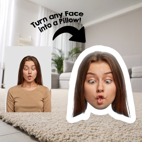 Custom 3D Human Face Body Head Crop Out Cushion Pillow Personalised Photo Upload