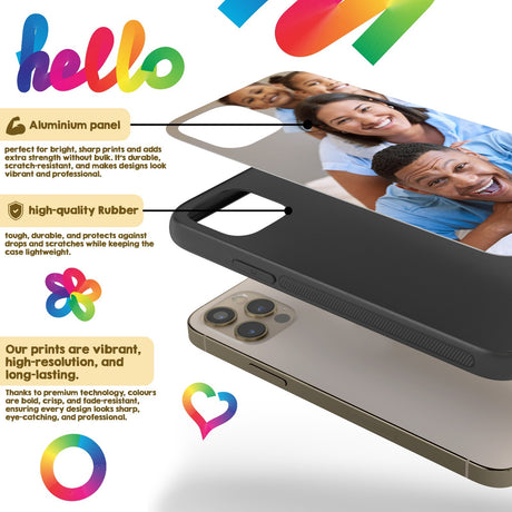 Upload Your Own Photo Design Personalised Printed iPhone Black Case Custom Made