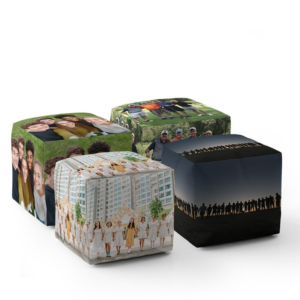 Upload Your Own Photo Novelty Custom Ottoman Filled Pouffe Inc Washable Cover