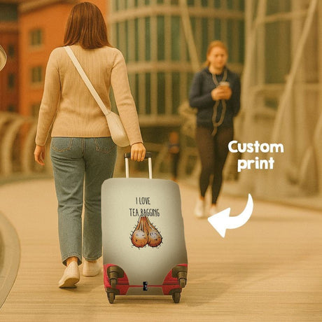 I Love Teabagging Luggage Cover – Funny Travel Suitcase Protector Custom Gift