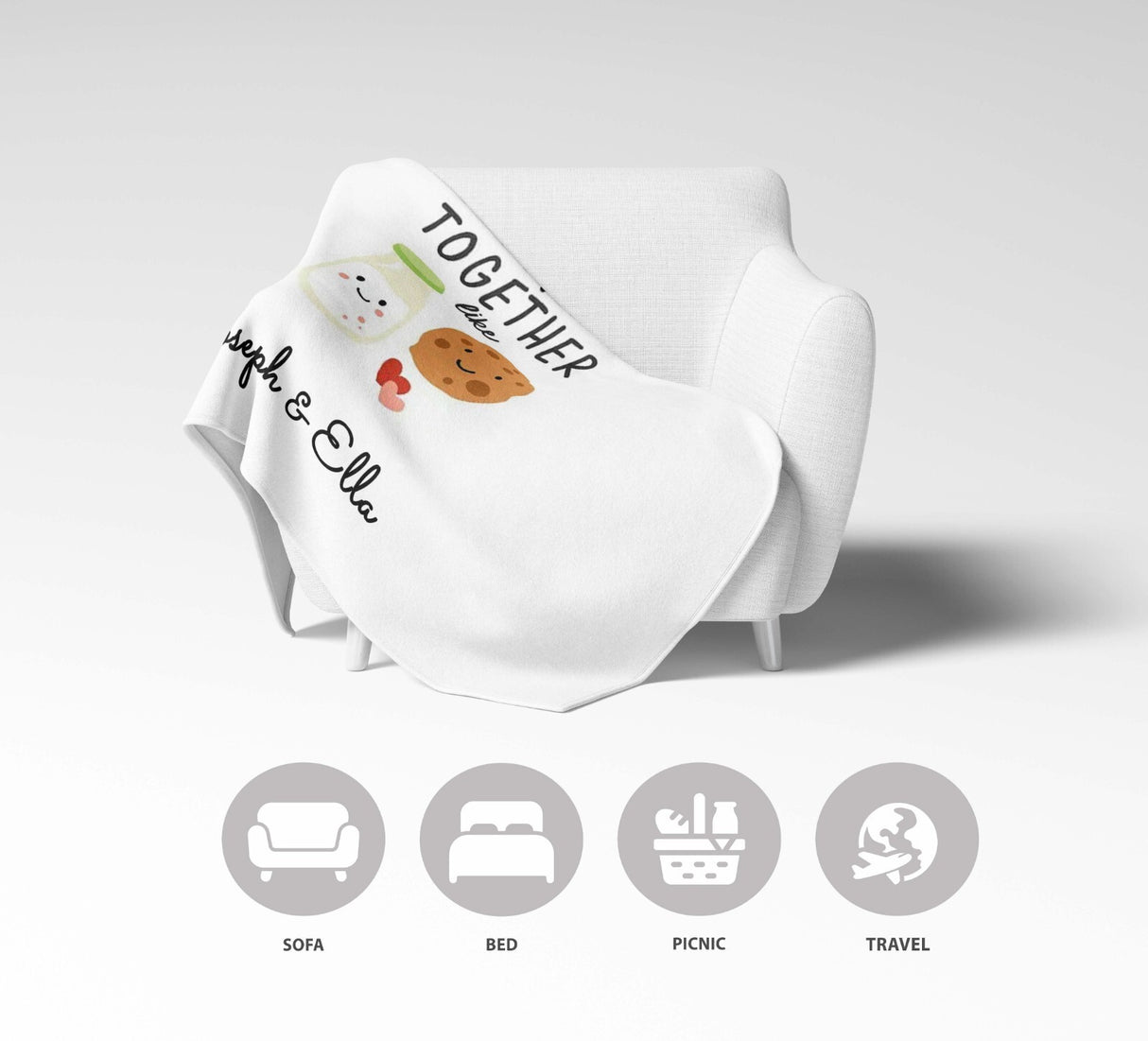 We Go Together Like Milk Cookies Valentines Anniversary Fleece Mink Blanket Gift