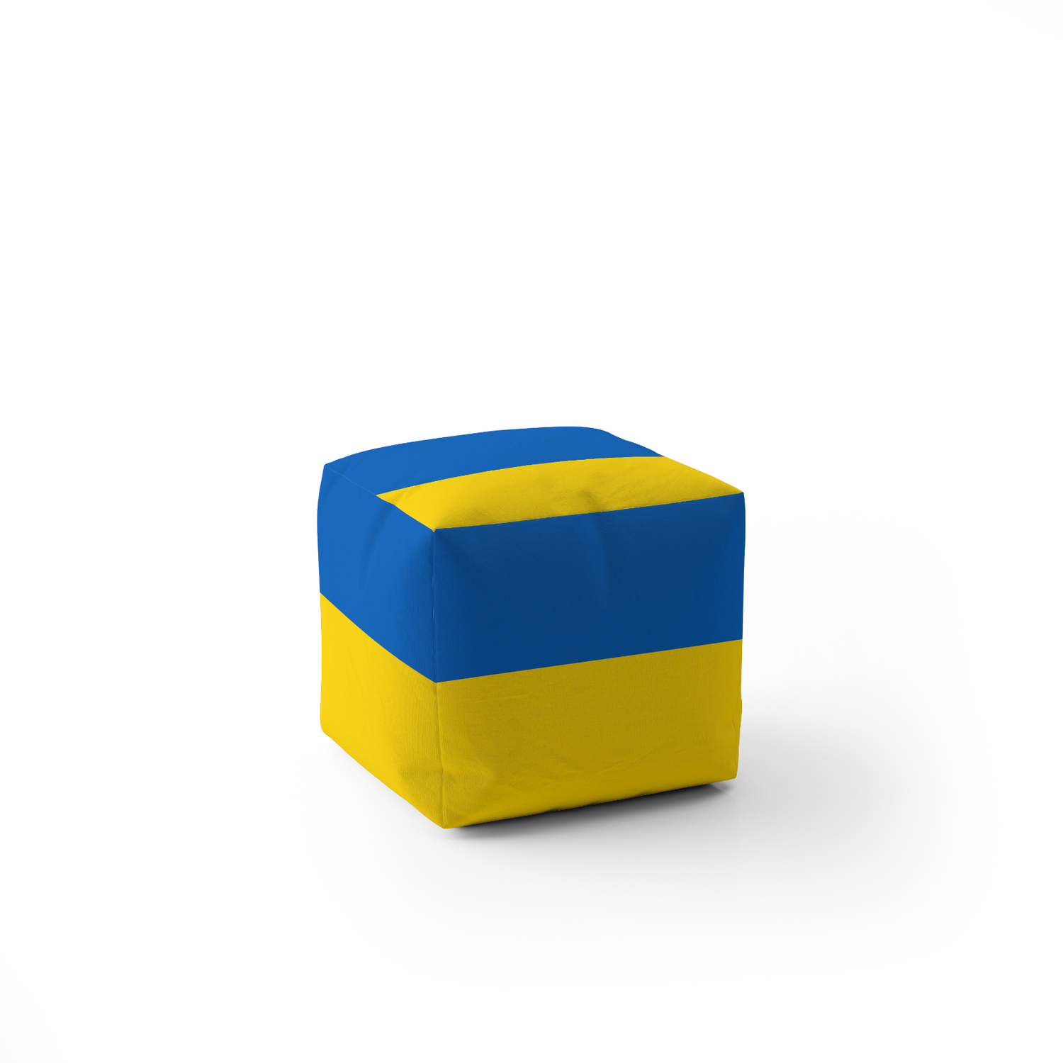 Ukraine Flag Patriotic Ottoman Filled Pouffe Footrest Washable Cover Custom Gift