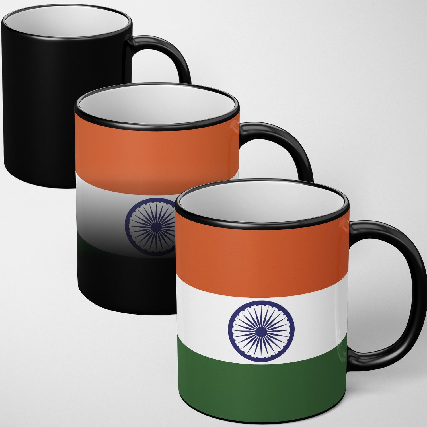India Flag Design Tea Gift Heat Sensitive Magic Colour Changing Mug Novelty Cup