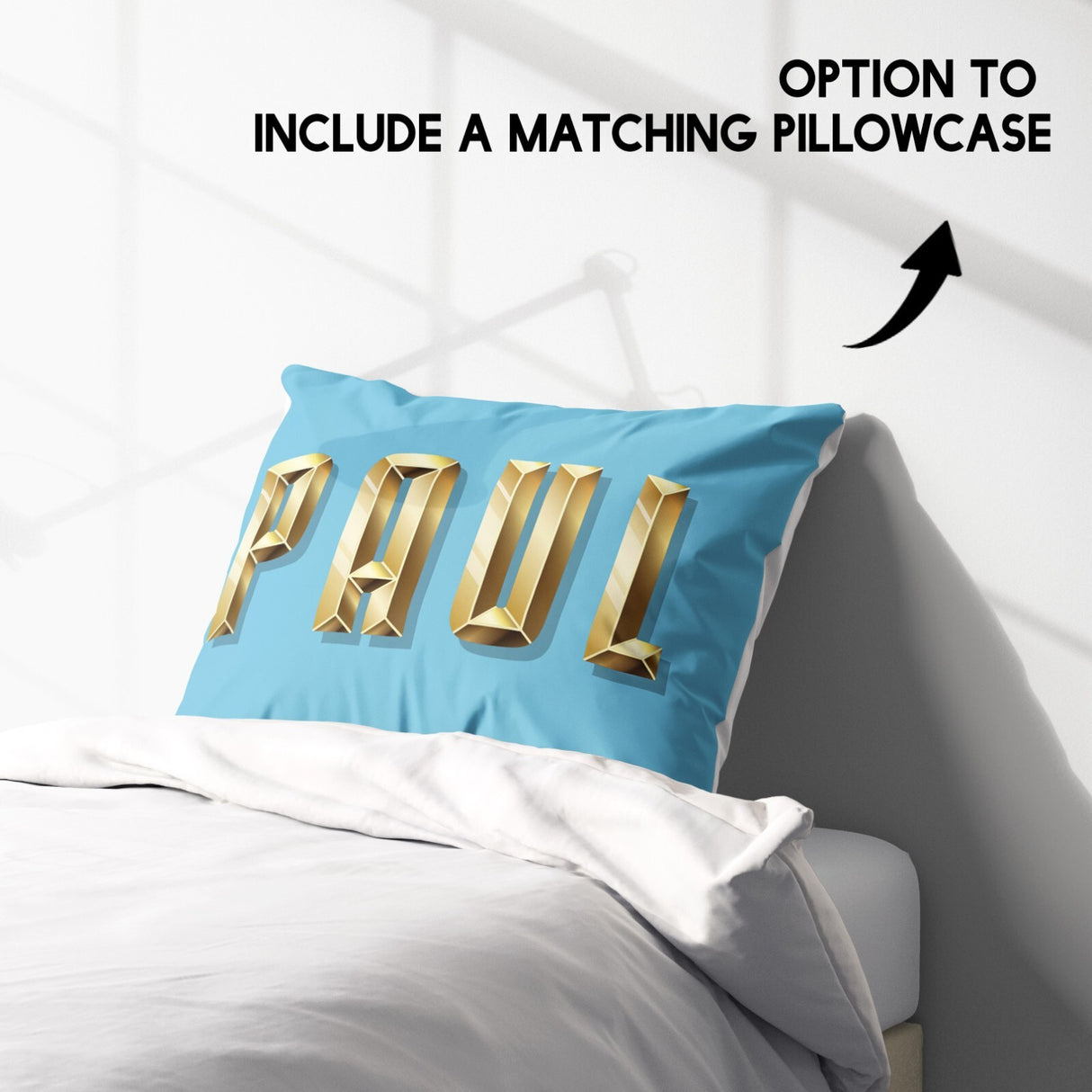 Personalised Name Gold Brick Letters Soft Single Size Novelty Bed Duvet Cover
