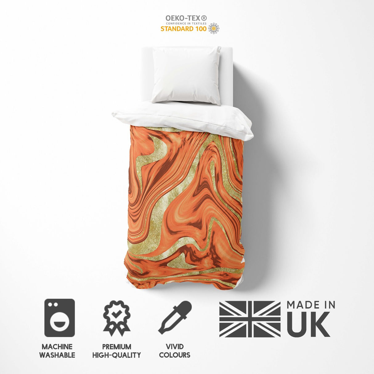 Liquid Marble Custom Design Coloured Soft Single Size Novelty Bed Duvet Cover