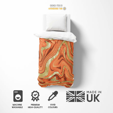 Liquid Marble Custom Design Coloured Soft Single Size Novelty Bed Duvet Cover