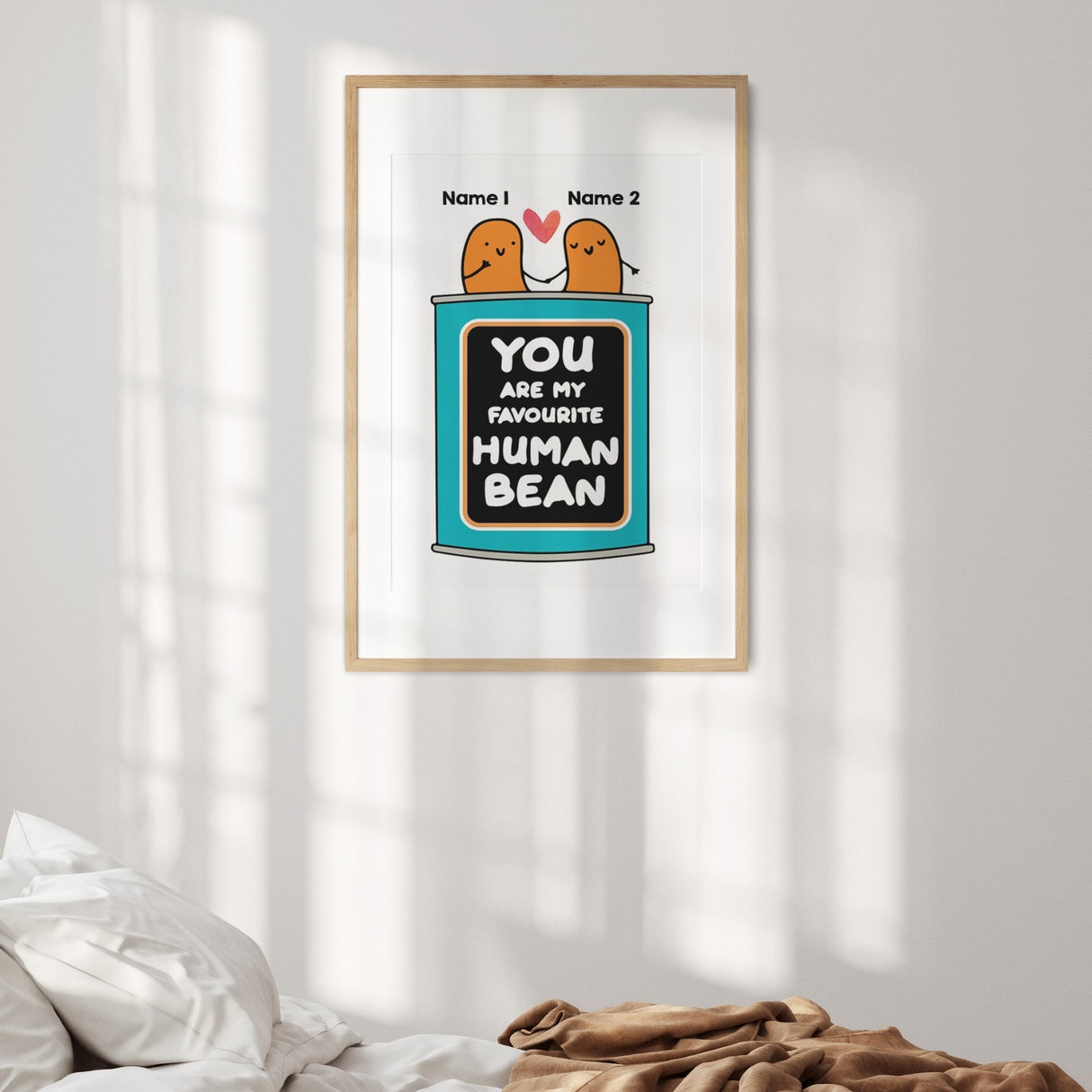 Personalised Human Bean Custom Wall Art Poster Personalised Quantity Print Decor