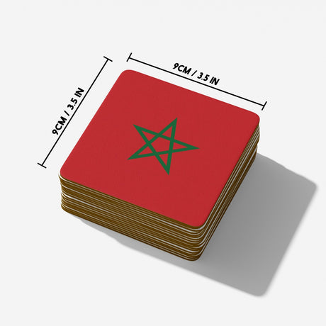 Morocco Flag Moroccan Design Coffee Tea Mug Cup Set Coaster Gift Him Her Custom