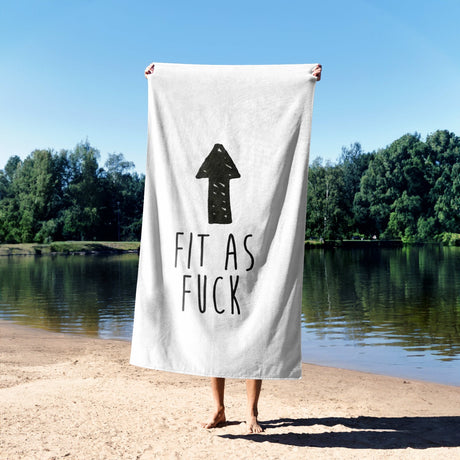 Fit As Fu*k! Rude Funny Custom Coloured Naughty Novelty Beach Bath Sheet Towel
