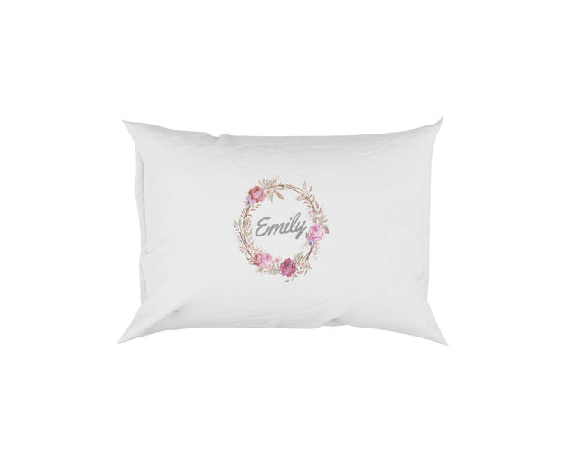 Personalised Name Floral Wreath Soft Pillowcase Pillow Case Cover