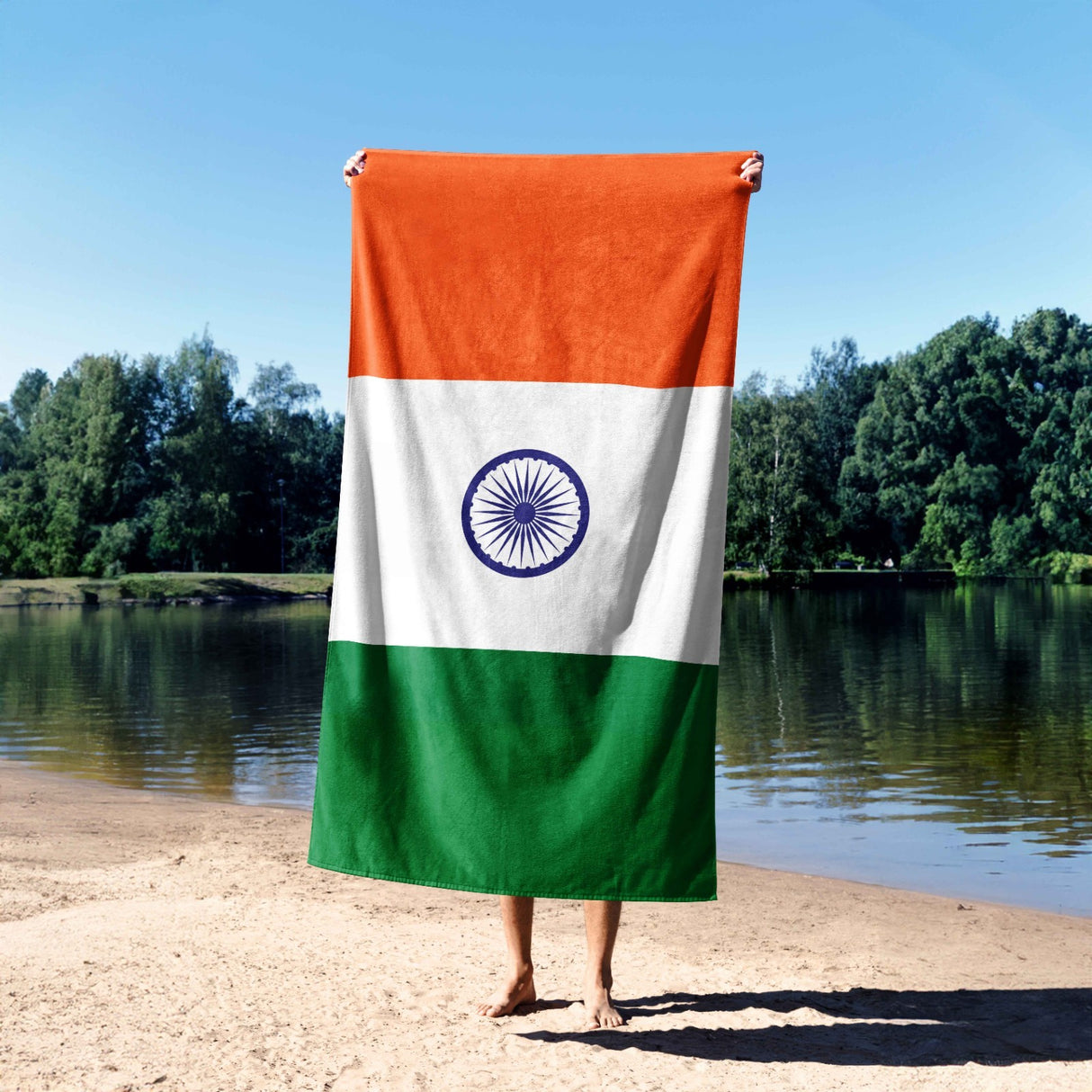 Indian Flag India Towel Highly Absorbent Beach Bath Sheet Custom Made Soft Gift
