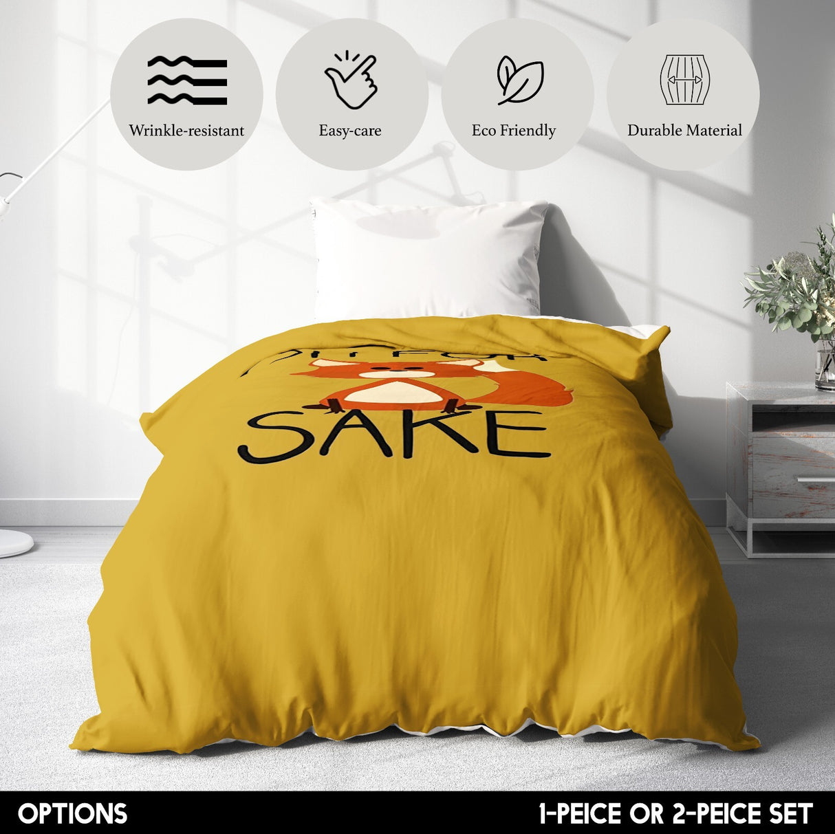 Oh For Fox Sake Saying Funny Novelty Kids Single Bed Duvet Cover Set Pillowcase