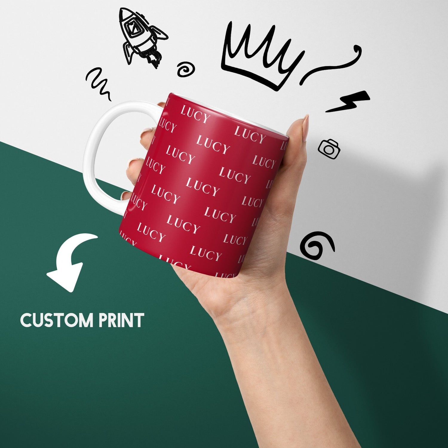 Personalised Any Name Text Any Colour Print Coffee Tea Mug Coaster Gift Him Her