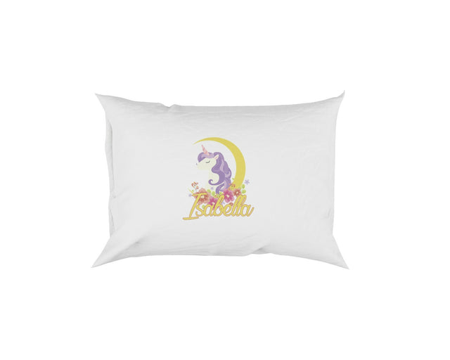 Personalised Name Unicorn Crescent Soft Pillowcase Pillow Case Cover