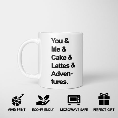 My Favourite Things Text Novelty Print Love Coffee Tea Mug Coaster Gift Him Her
